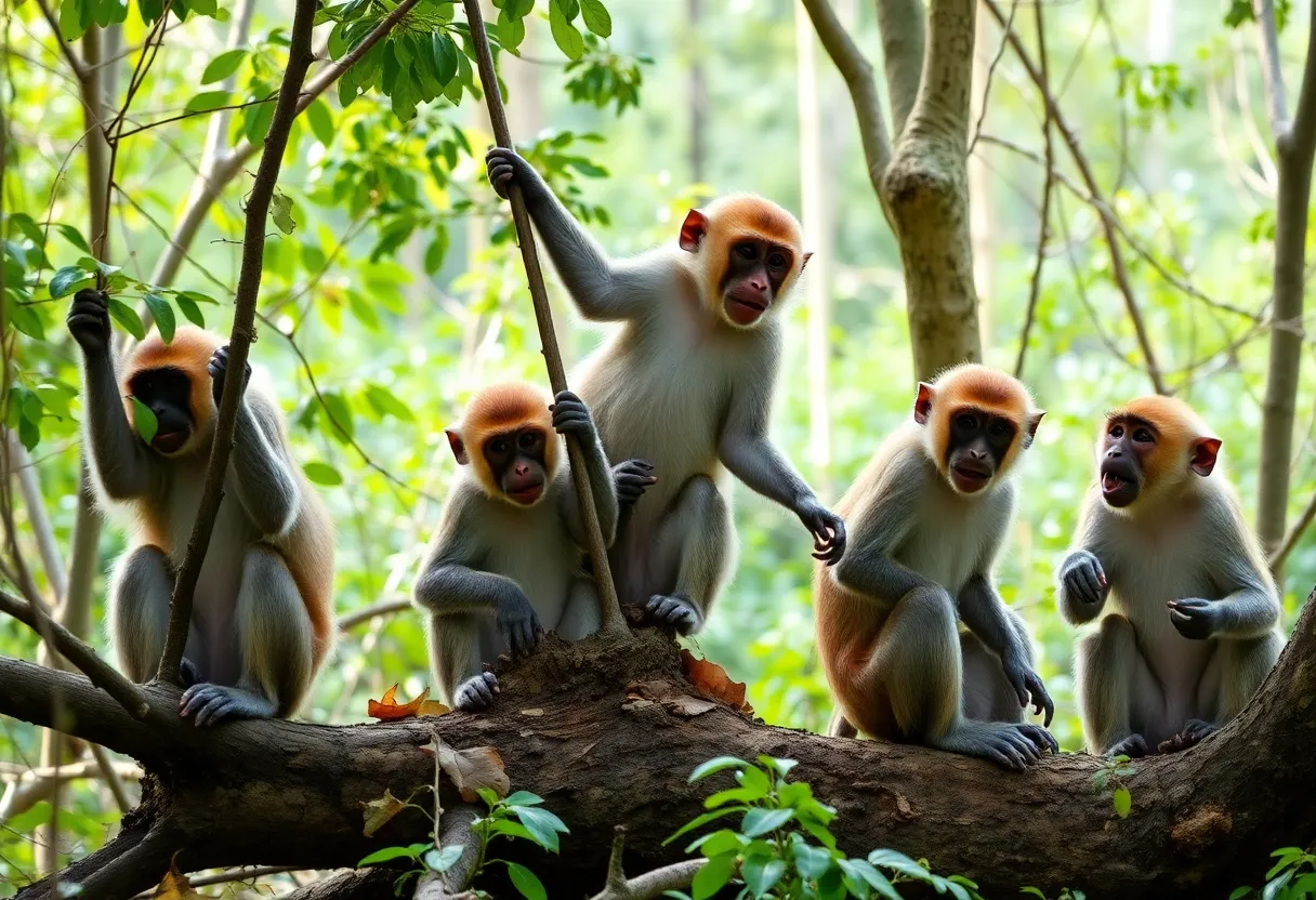Rhesus Macaque Monkeys in the Wild