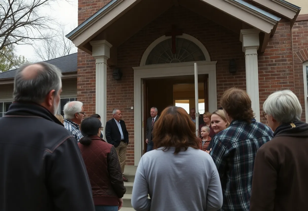 Concerned community members discussing Rock Hill church scandal