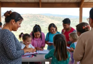 Families attending a community event supporting Head Start in Rock Hill