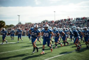 Rock Hill High School football team practicing on the field