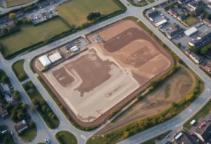 Aerial view of the former Carolina Panthers headquarters site in Rock Hill.