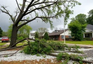 Damage in Rock Hill, SC after severe thunderstorm