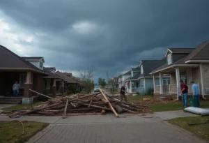 Residents of Rock Hill cleaning storm debris