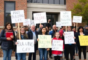Parents and students rallying for anti-bullying measures at Rock Hill High School