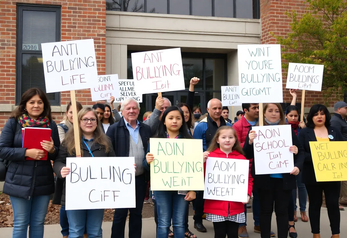 Parents and students rallying for anti-bullying measures at Rock Hill High School
