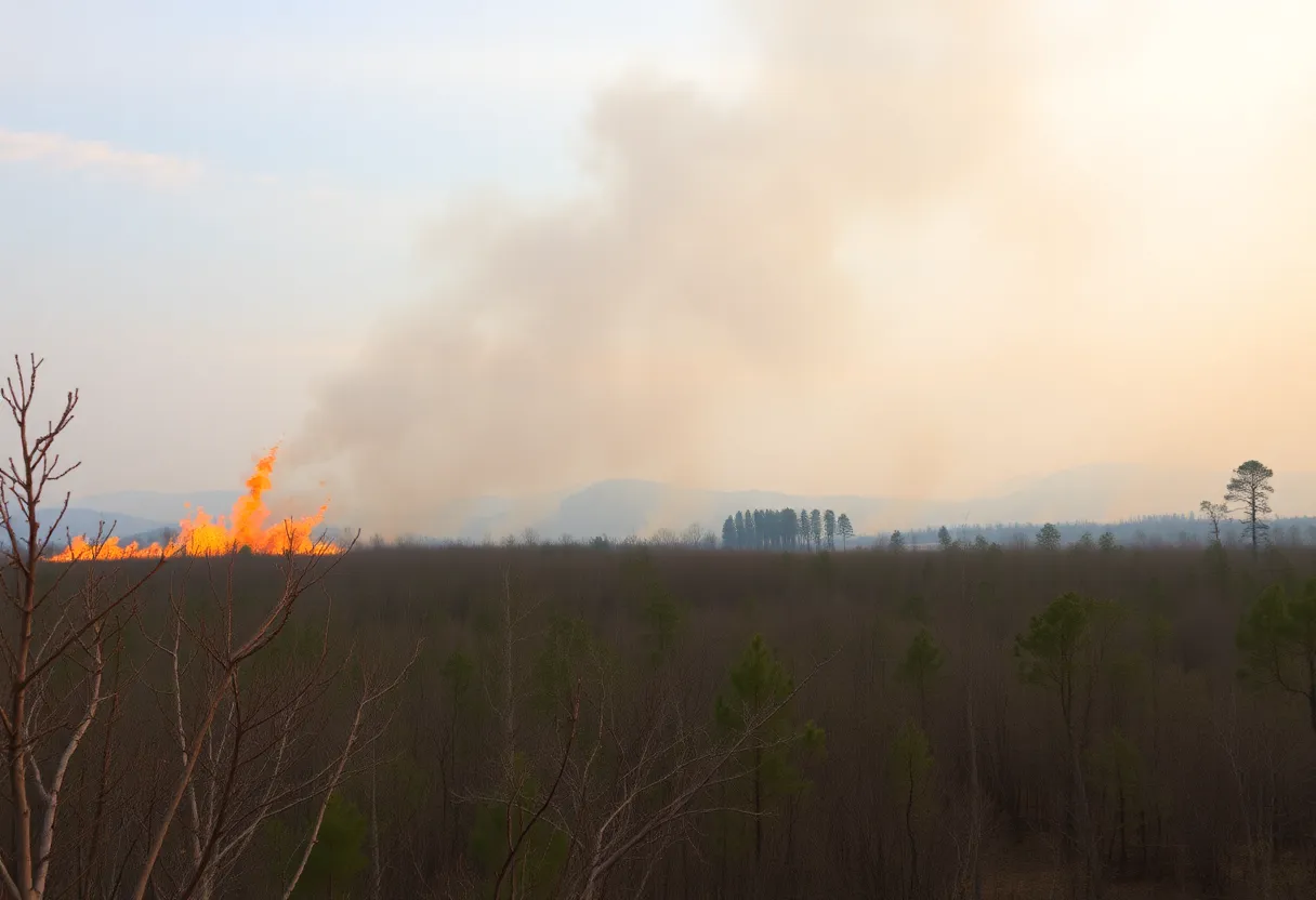 Wildfires raging in South Carolina forests