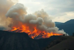 Table Rock Complex Fire burning in South Carolina mountains