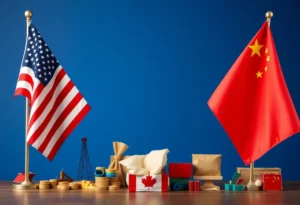 Symbolic representation of trade tensions due to tariffs