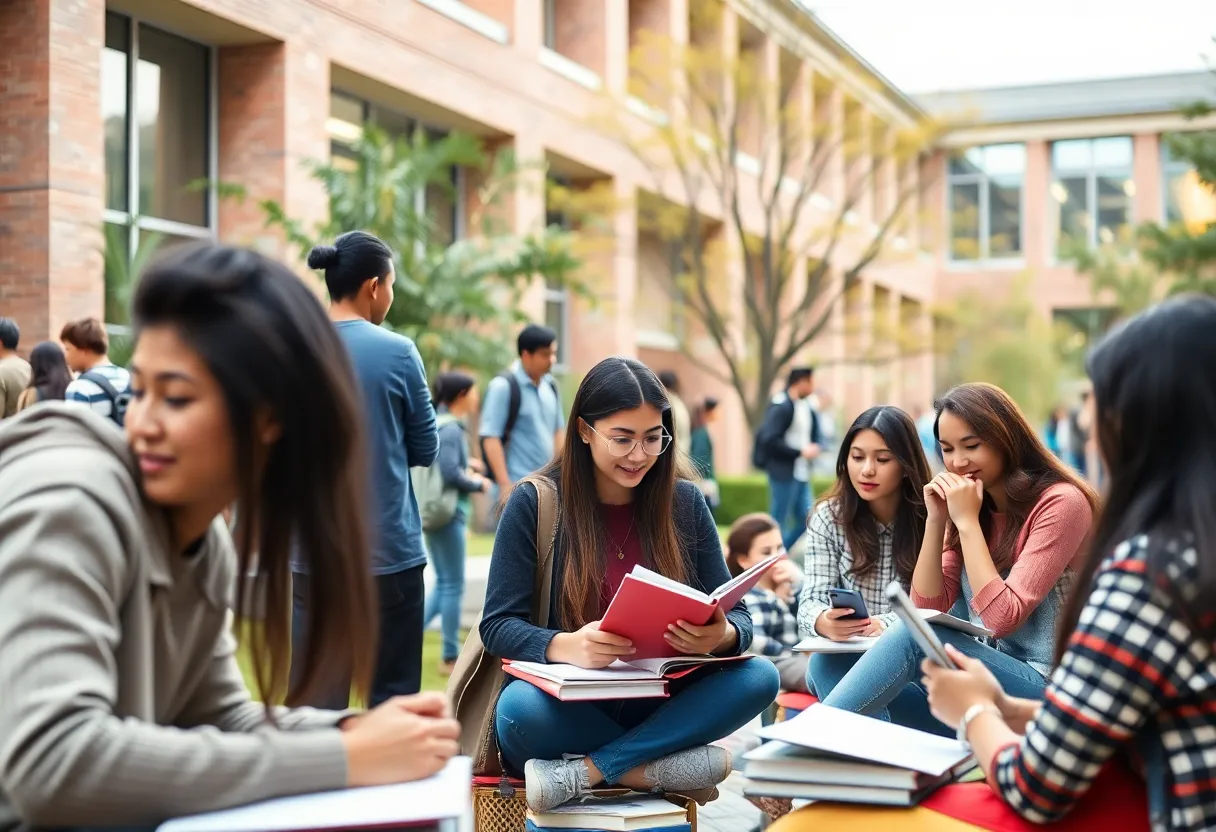 Students at Winthrop University engaged in campus life