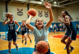 Young female basketball players competing at the 2025 adidas 3SSB Girls Live Session I