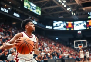 College Basketball Game Action