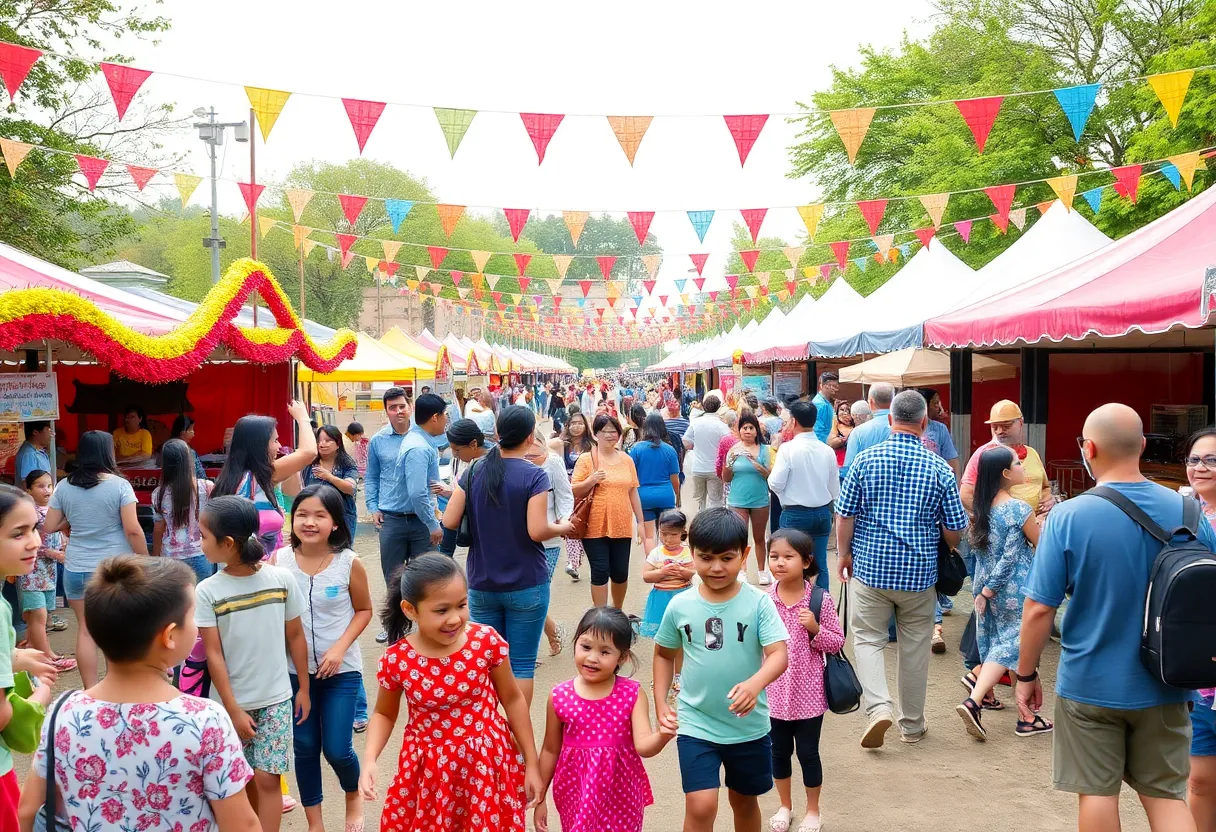 Families enjoying activities at the Come-See-Me Festival in Rock Hill.