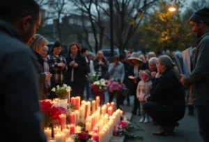 Community members gather in mourning after the Rock Hill shooting incident.