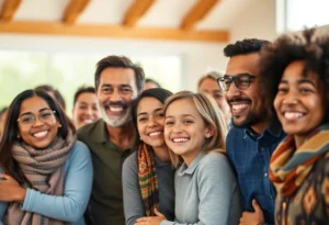 A diverse group of families united in support of immigrant rights