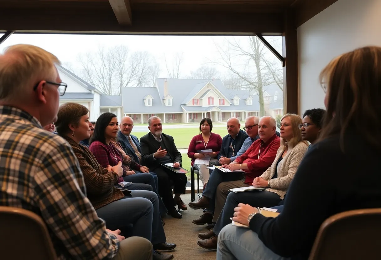 Residents discussing education impact fees in Fort Mill.