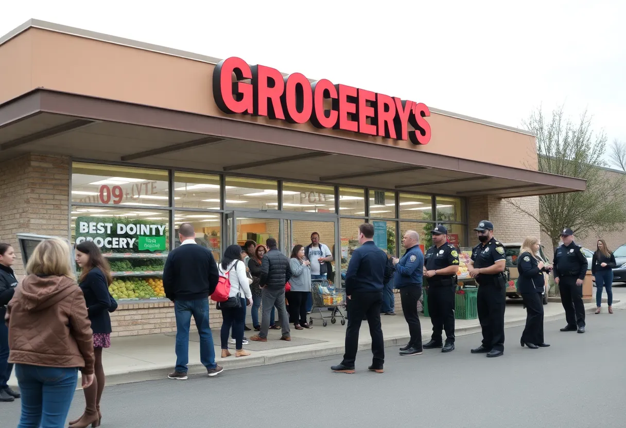 Police outside a Publix grocery store in Fort Mill, SC, during an incident involving an armed man.