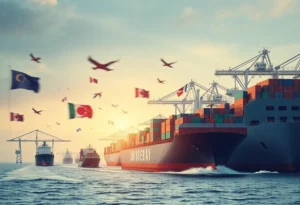 Depiction of global trade amidst tariff implications