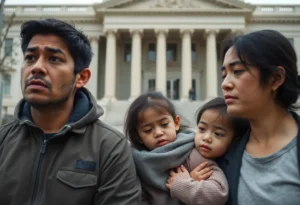 Family in distress during immigration enforcement operation