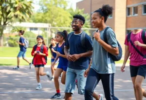 Students at Legion Collegiate Academy participating in various athletic activities