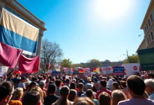 Massive crowd at a progressive rally in Los Angeles