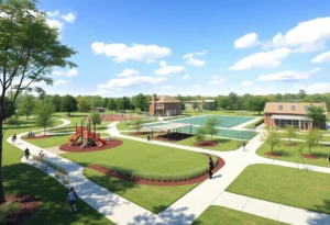 Rendering of the revitalization plans for MLK Park in Bakersfield