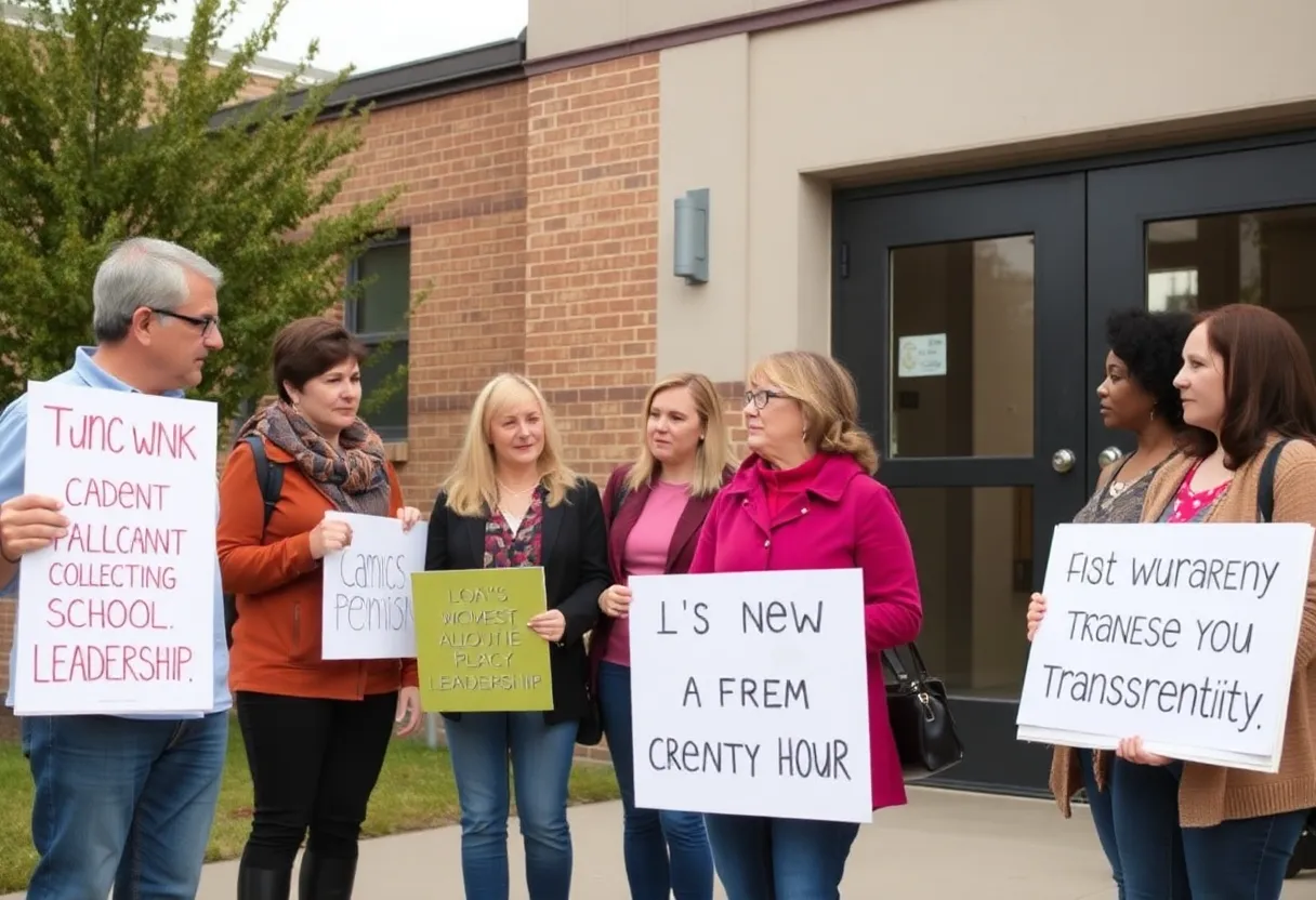 Parents rallying for transparency outside Charlotte Catholic High School
