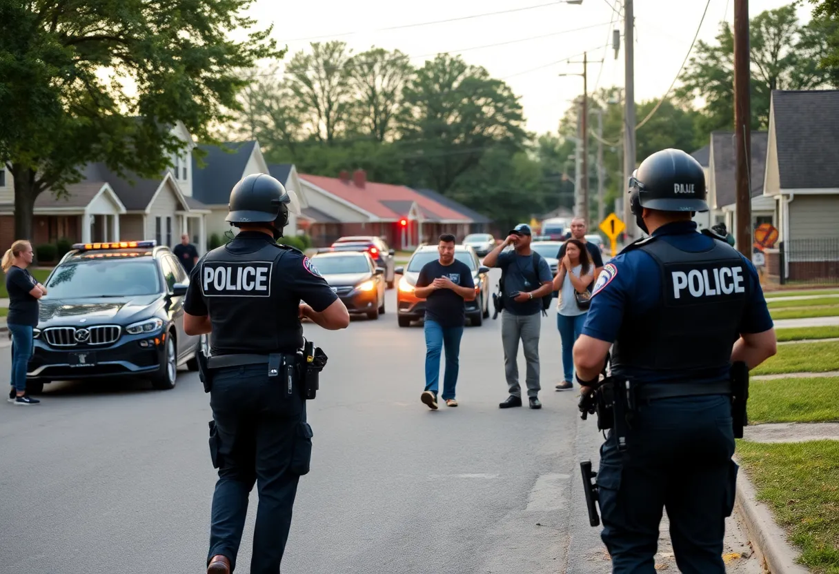 Police at a gas station in Rock Hill, SC, after shooting incident