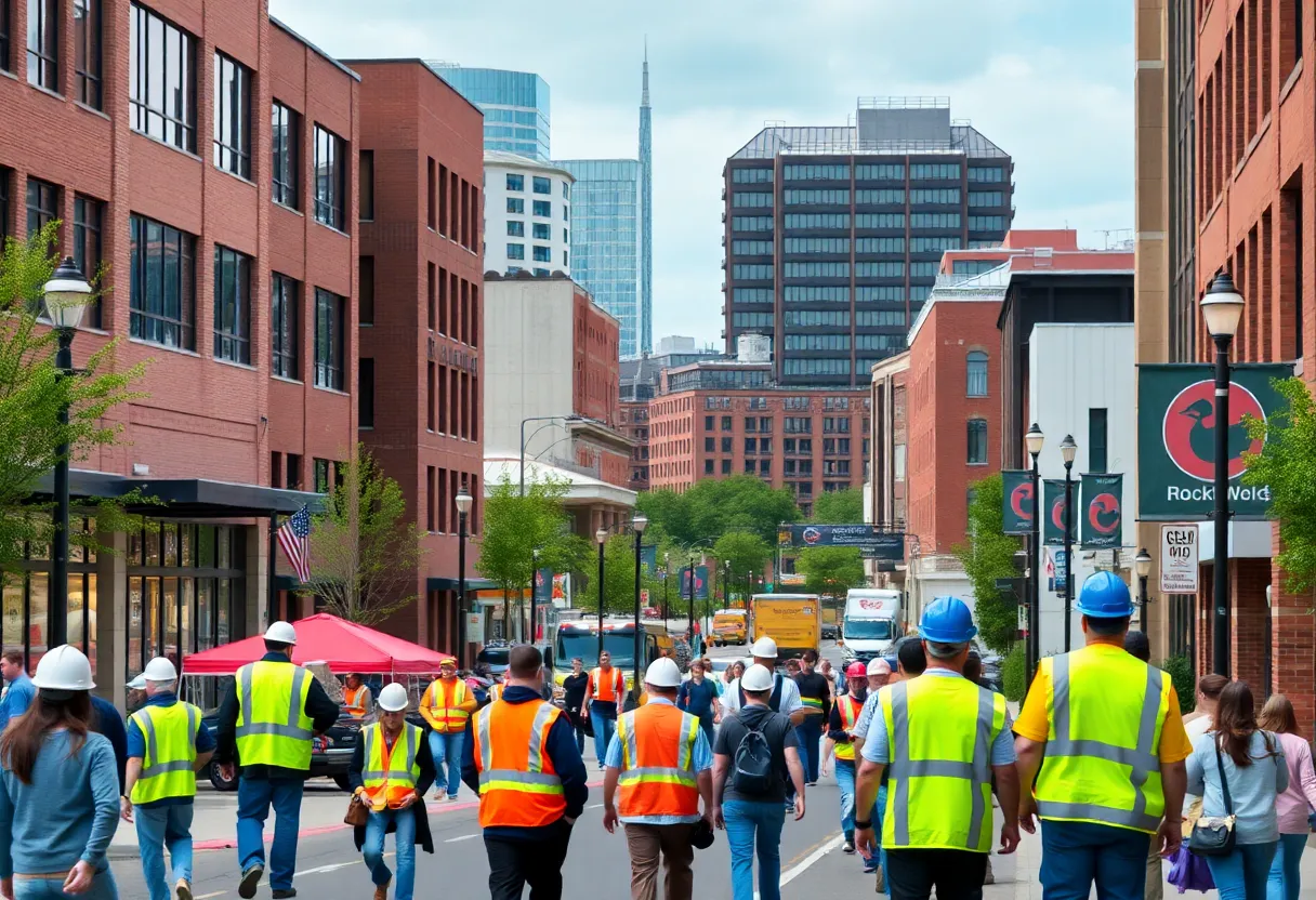 Image depicting the economic development in Rock Hill with construction and job opportunities.