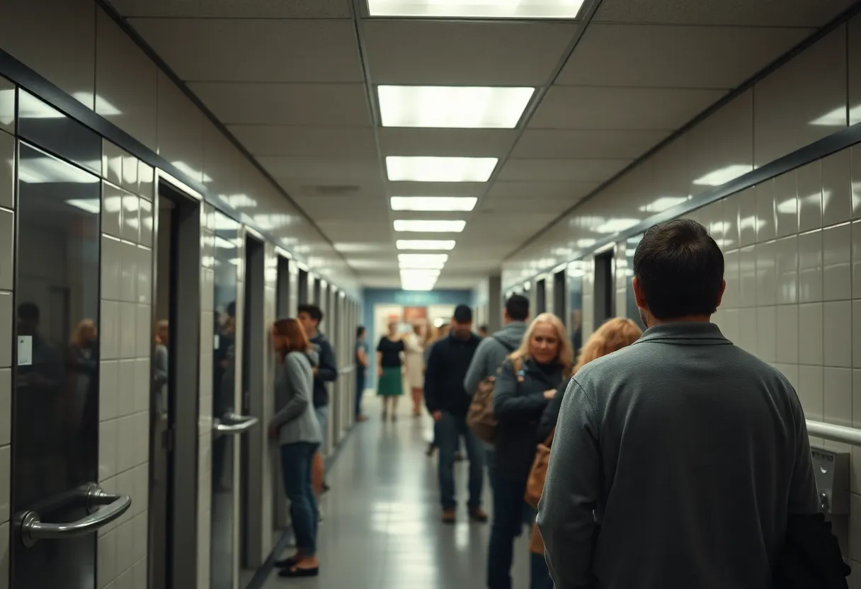 Restroom in a retail store highlighting safety concerns