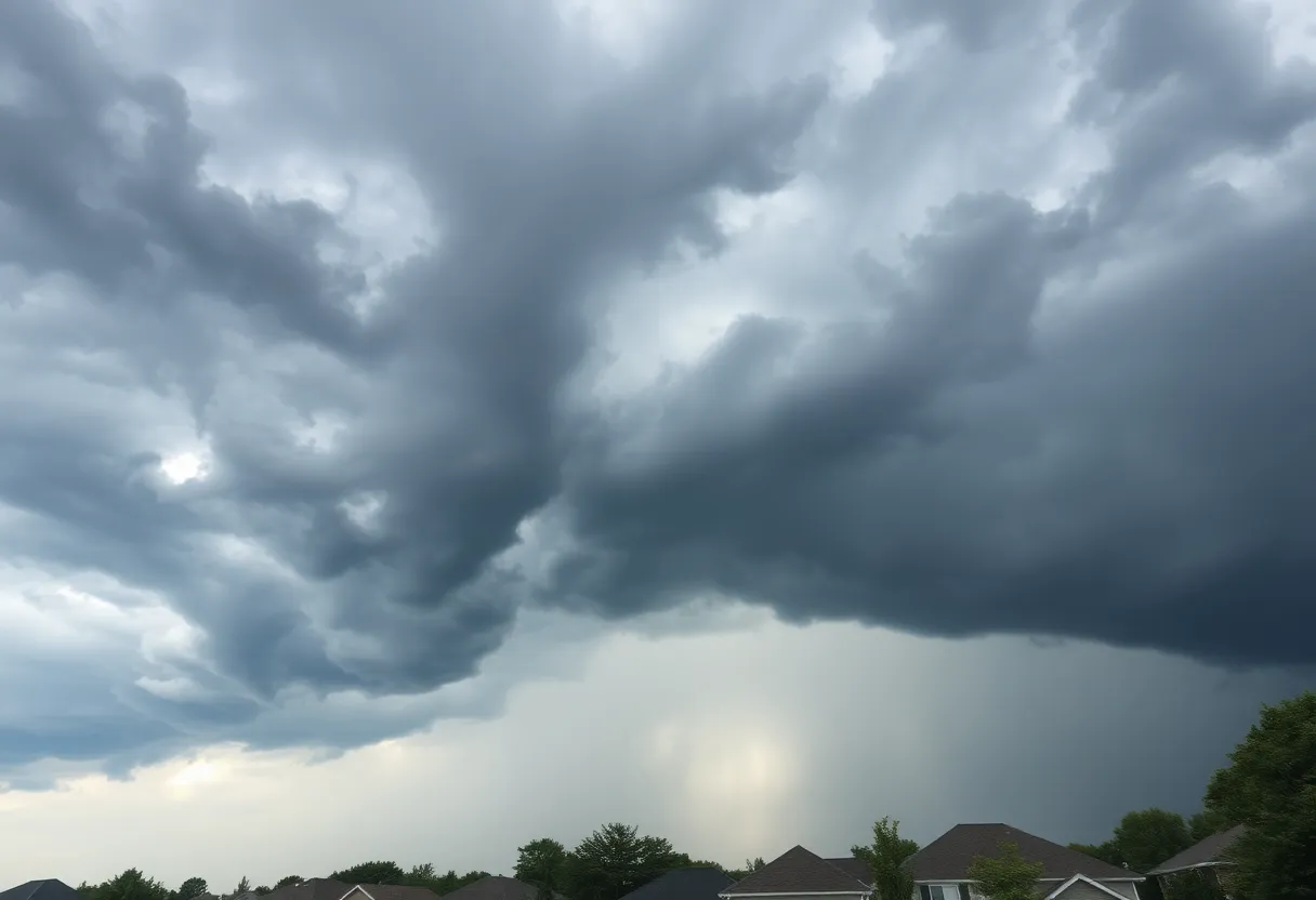 Dark storm clouds rolling over York County during a thunderstorm