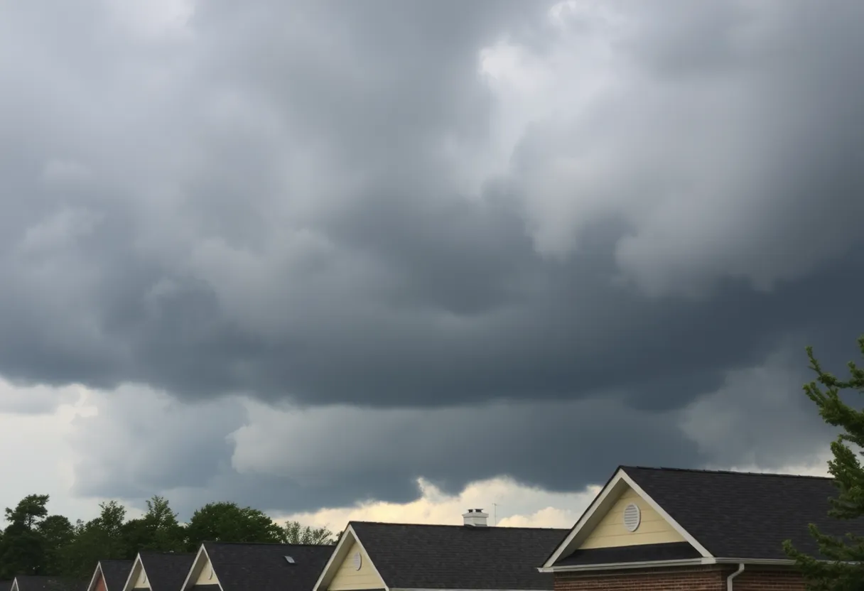 Dramatic sky over Rock Hill, SC, indicating impending severe weather.