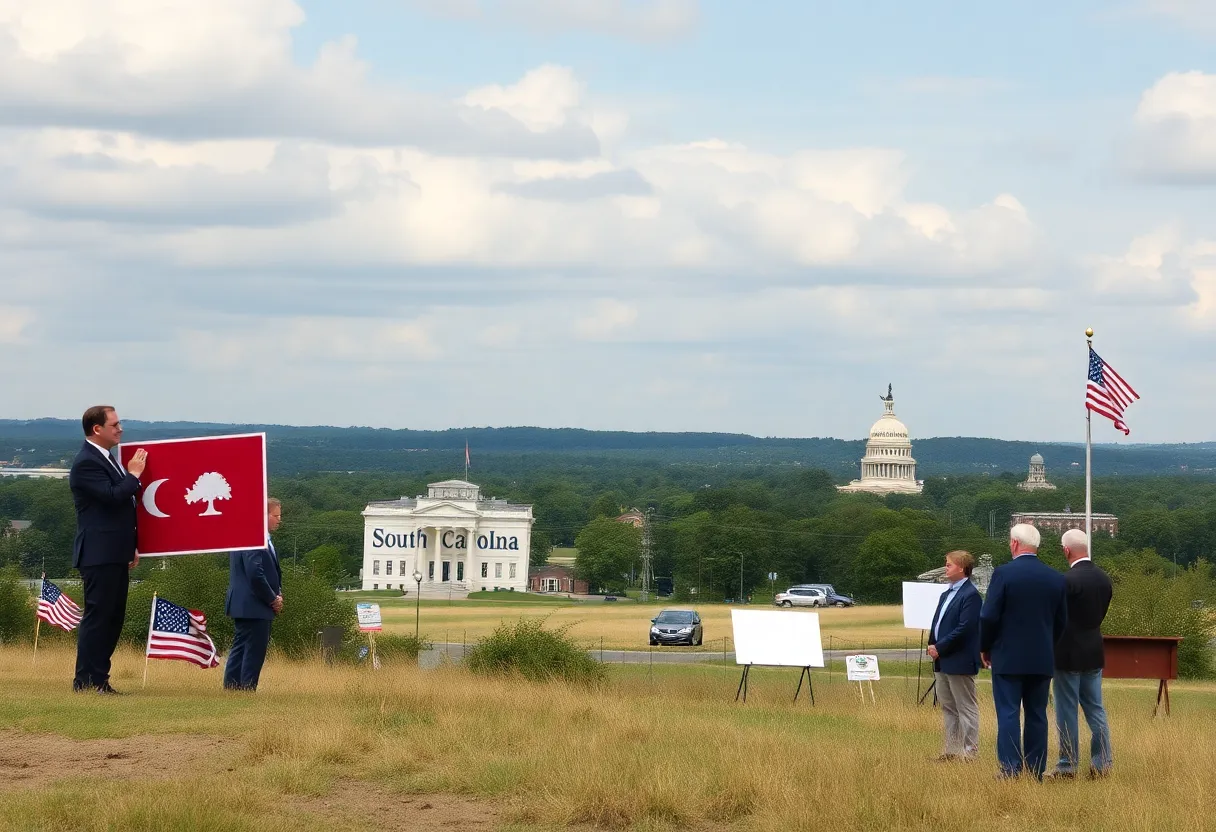Illustration of a divided political landscape in South Carolina