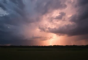 Dark storm clouds gathering over South Carolina.