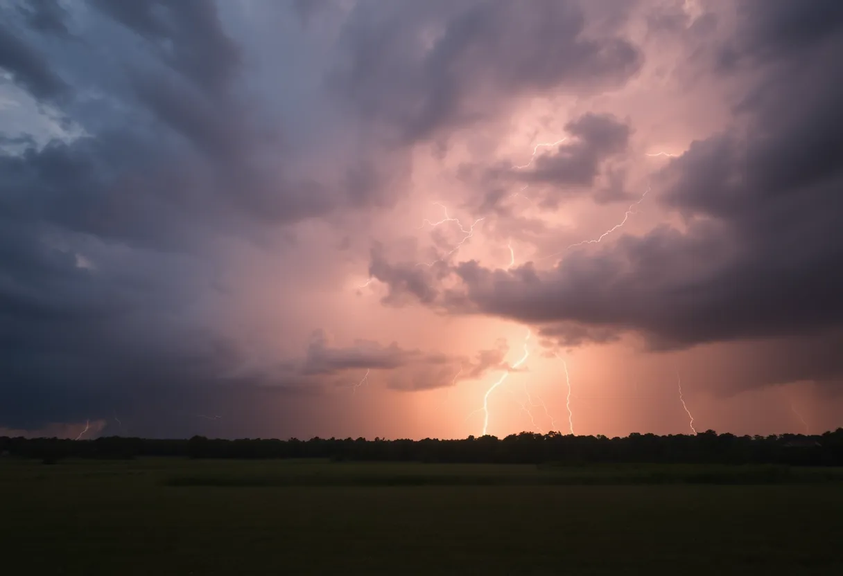 Dark storm clouds gathering over South Carolina.