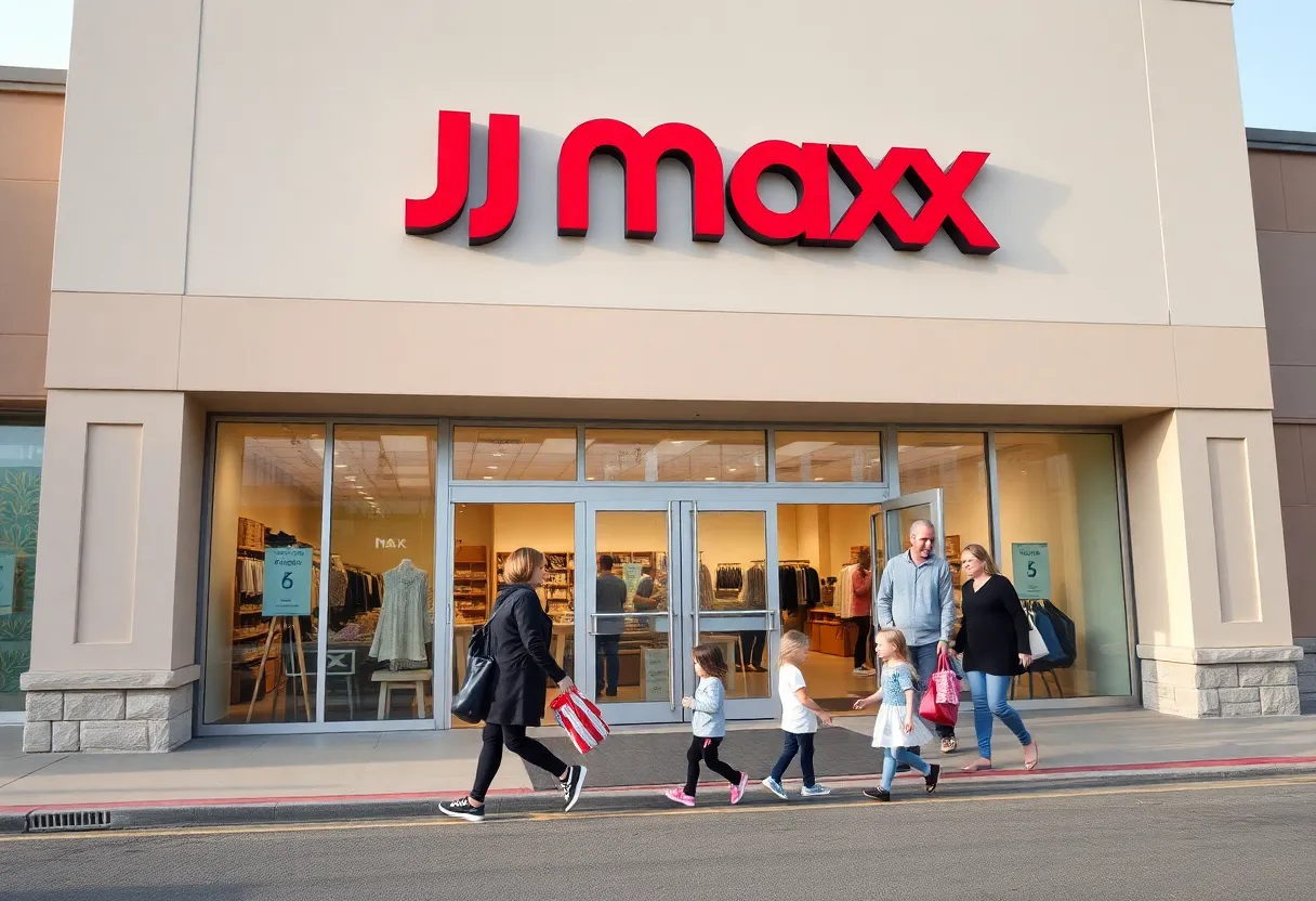 Exterior view of TJ Maxx store in Rock Hill, South Carolina