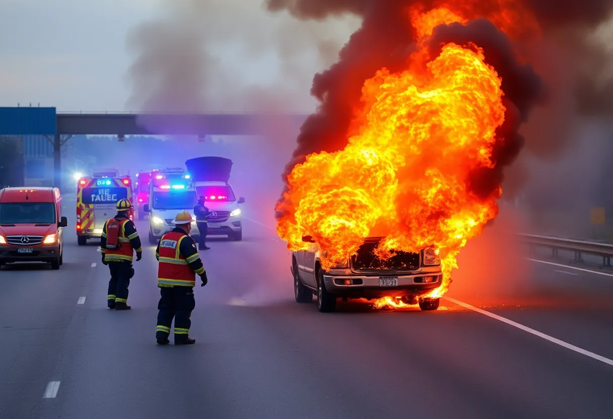 Vehicle Fire on I-77