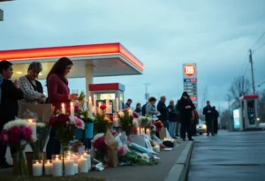 Community vigil for the victim of a tragic shooting