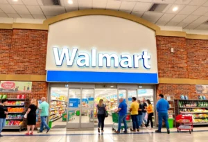 Newly Remodeled Walmart Store Entrance