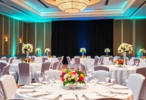 Elegant dining setup for the White House Correspondents' Dinner