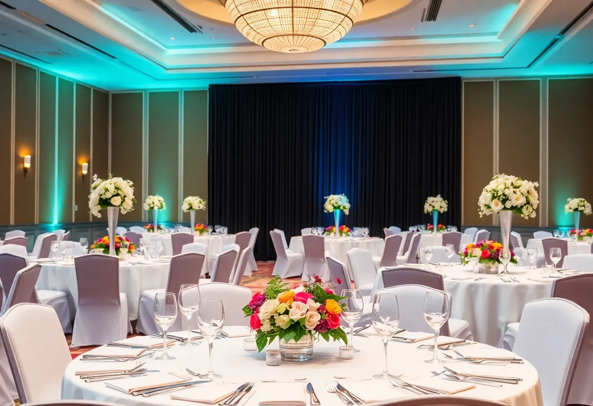 Elegant dining setup for the White House Correspondents' Dinner