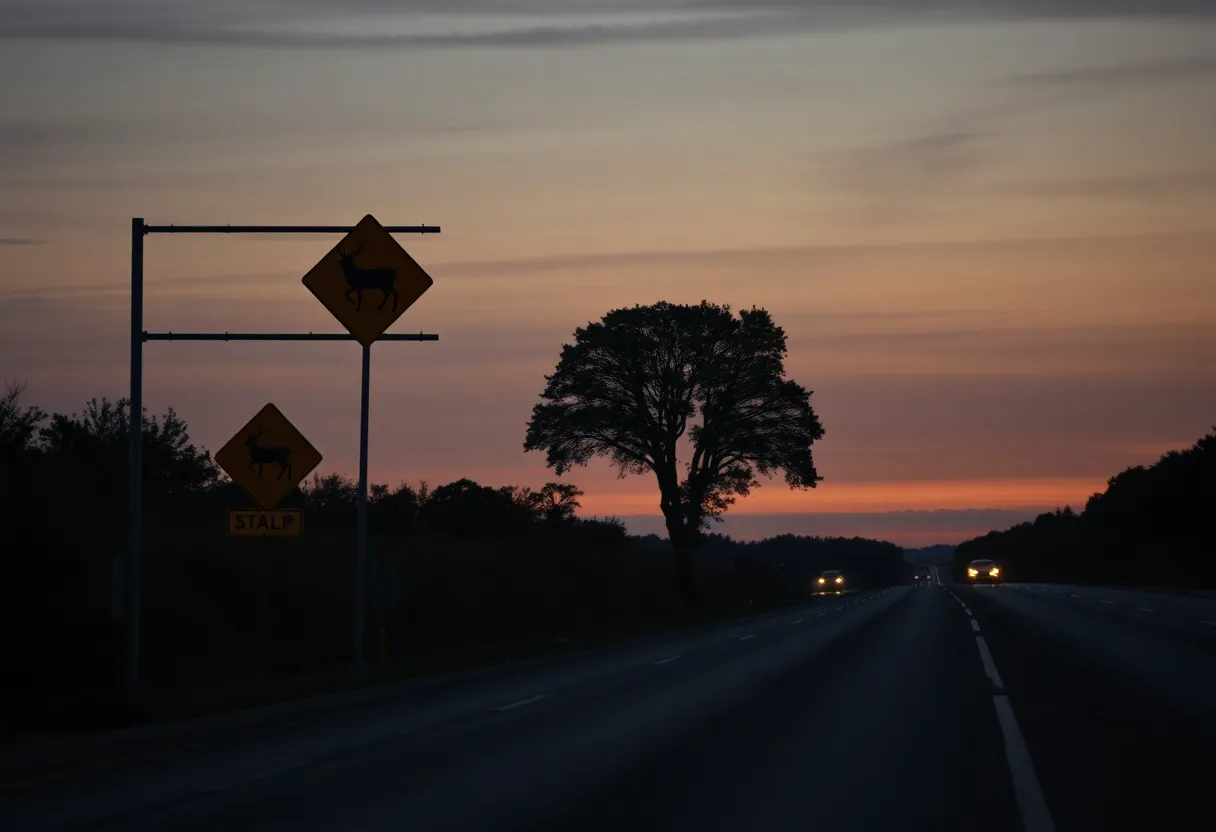 Highway accident warning signs in York County