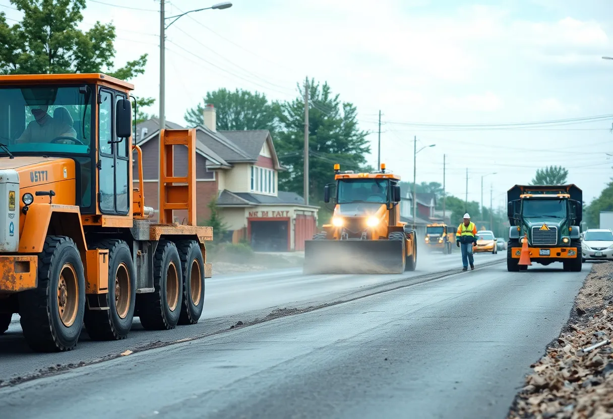 Construction site for road improvements in York County