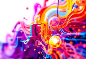 Illustration of advanced 3D printing technology and solutions.