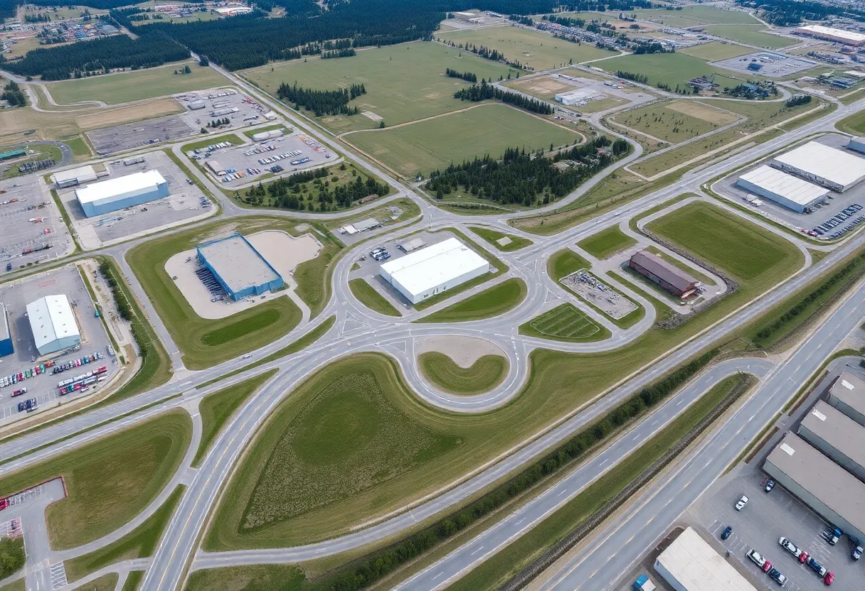 Aerial view of Aspen Business Park under development