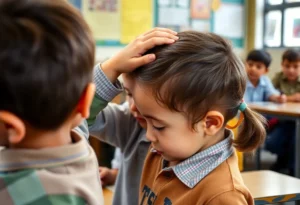 Children interacting in a school setting