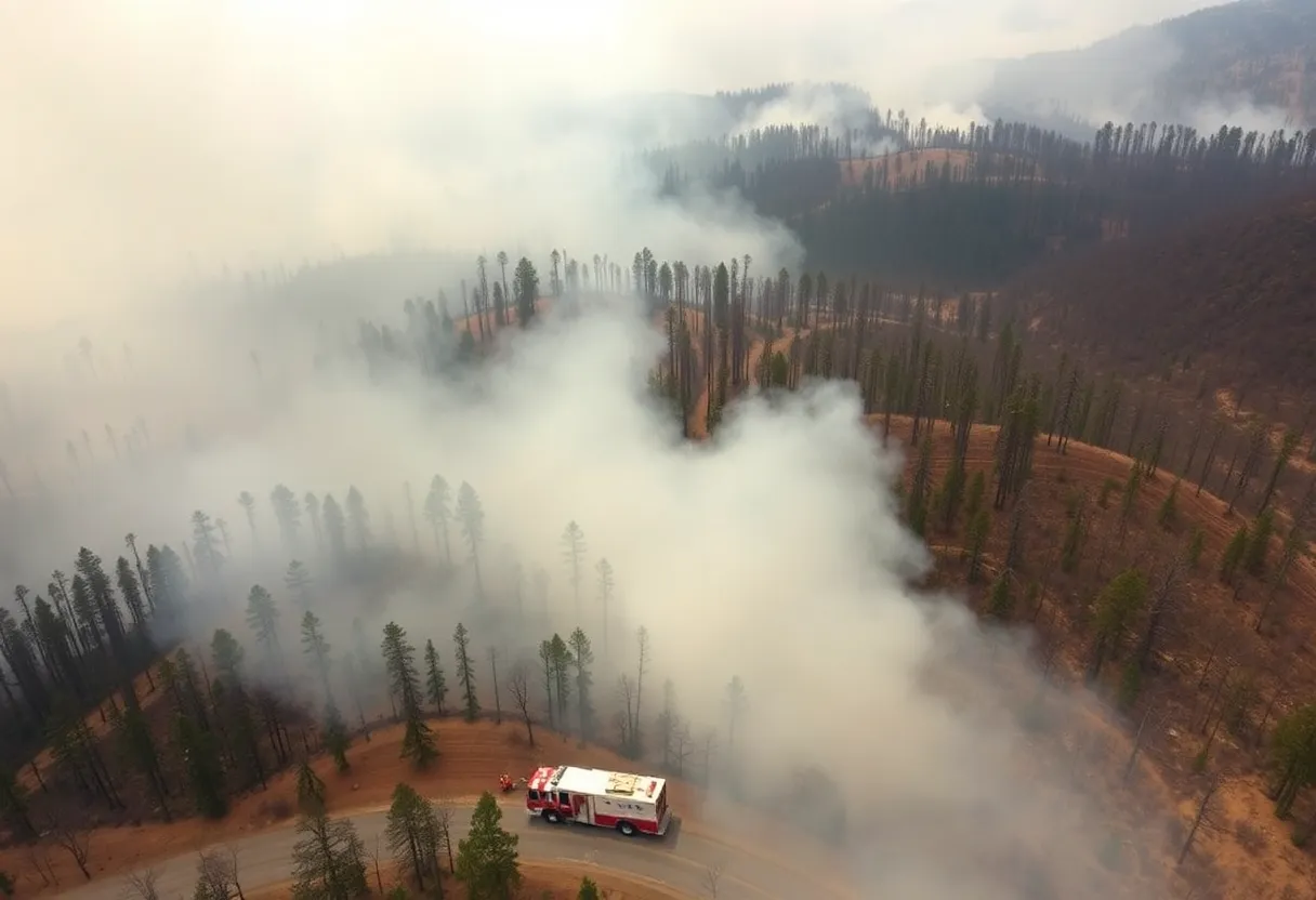 Carolina Forest Wildfire Aerial View