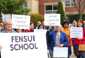 Parents and teachers supporting school leadership