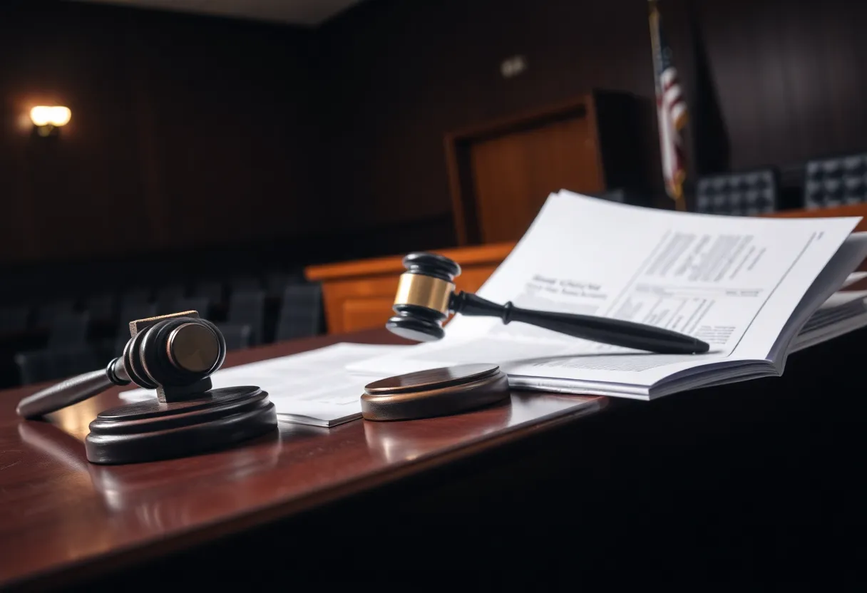 Courtroom setting highlighting child exploitation case concerns