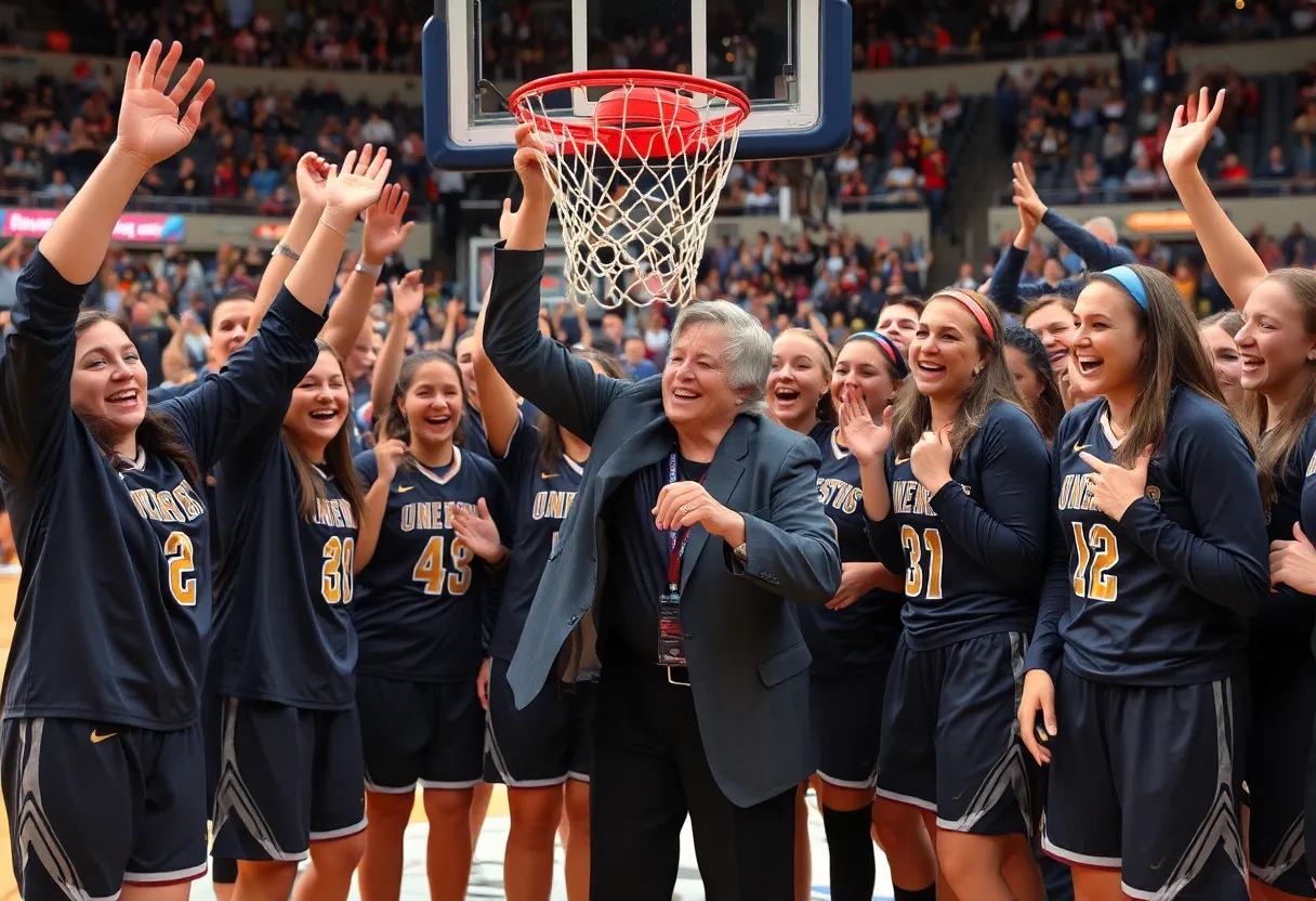 Dawn Staley Celebrating a Championship