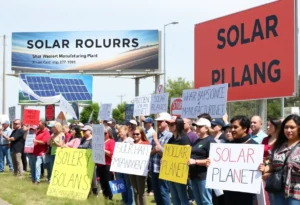 Community protest against Silfab Solar panel manufacturing plant in Fort Mill